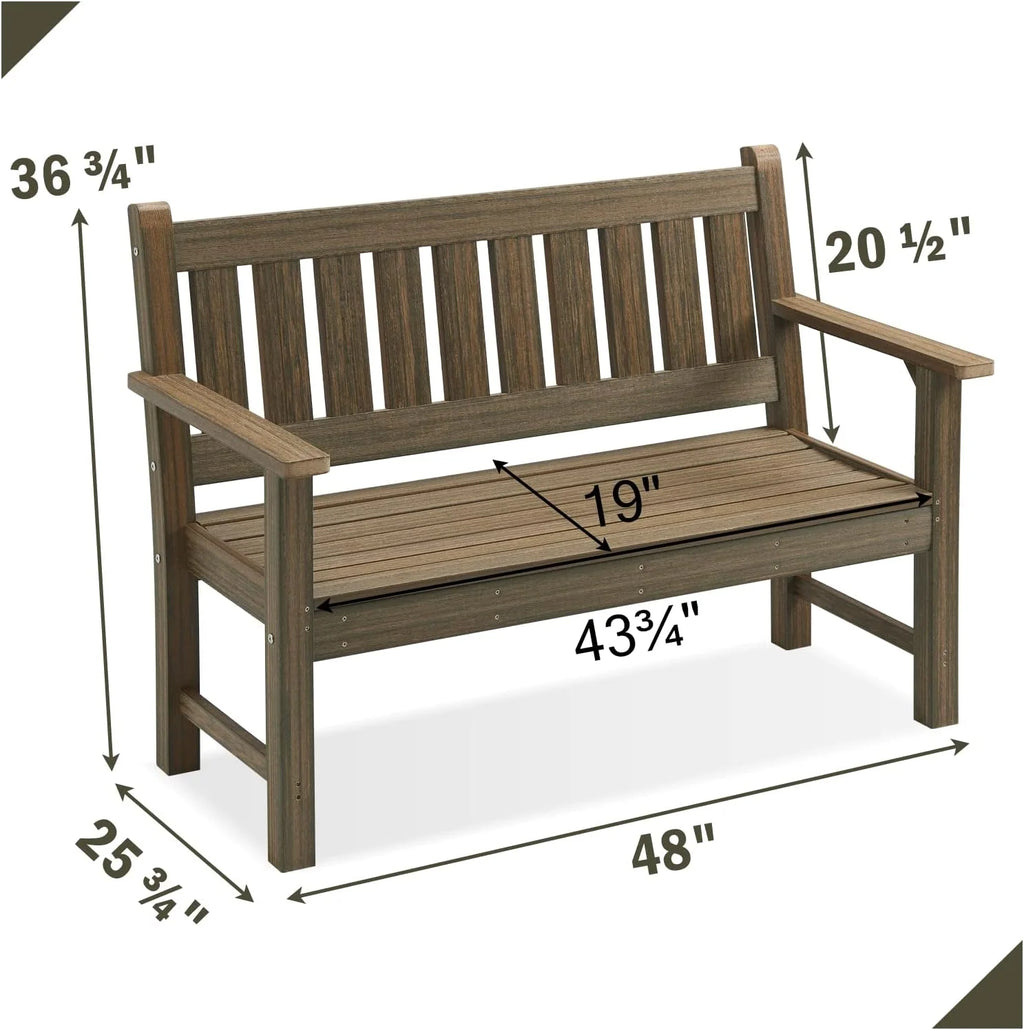 Poly Lumber HDPE 2-Person Garden Bench K335