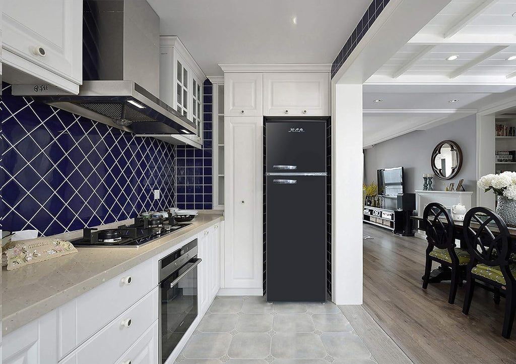Retro 2 Door Refrigerator with Freezer, 10 cu ft, Black A5064