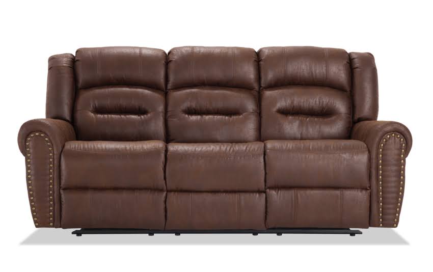 Brown Polyester Manual Reclining Sofa H78486