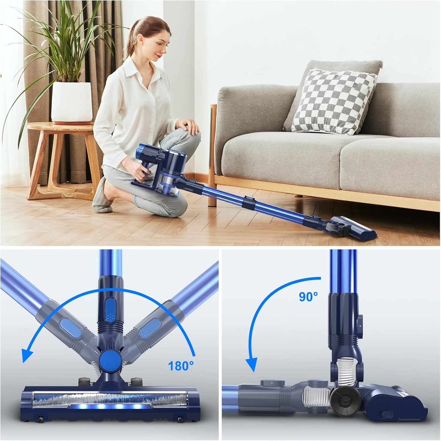 4 in 1 Cordless Stick Vacuum with Detachable Battery D50281