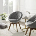 Gray Velvet Swivel Papasan Chair S26239