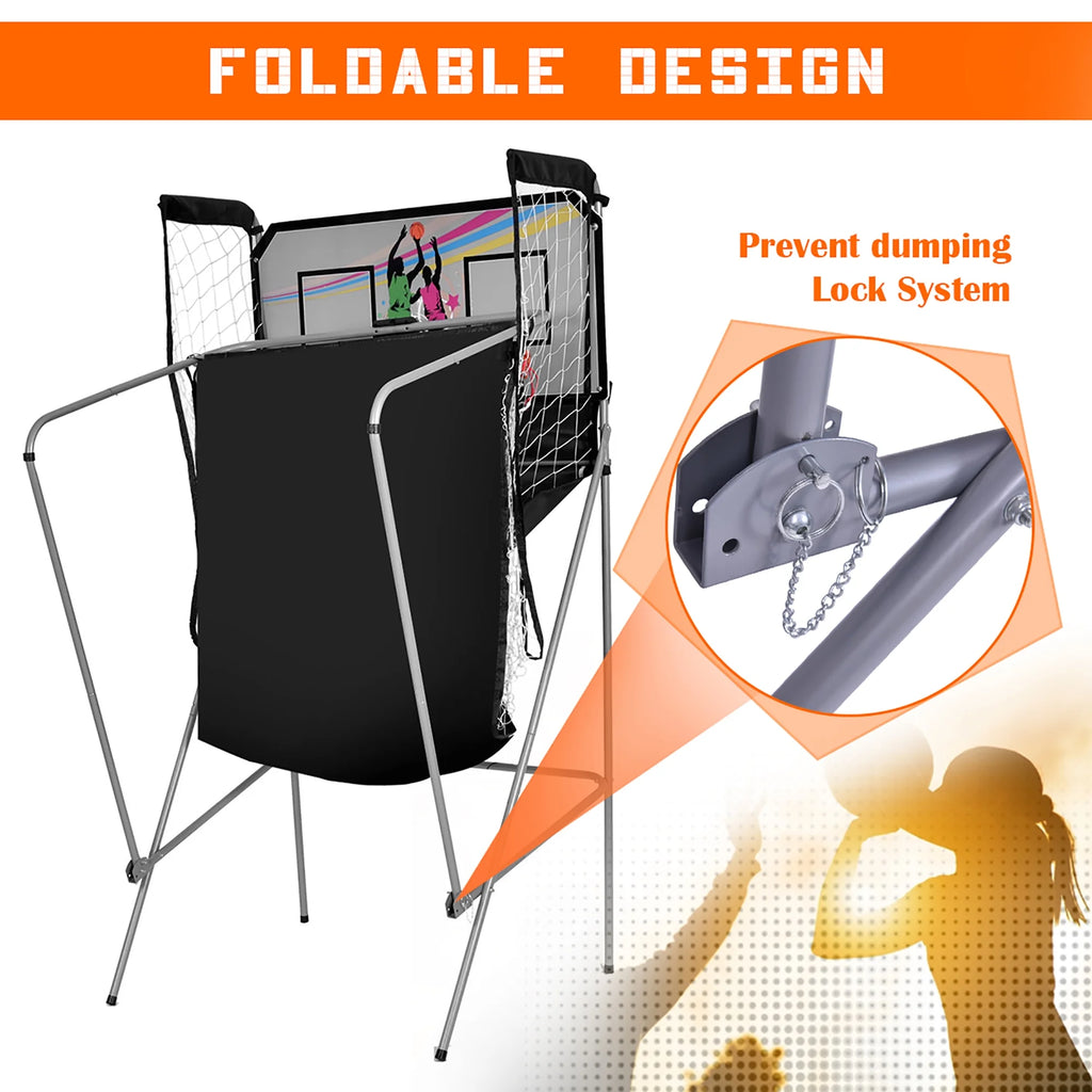 Indoor Basketball Arcade Game Double Electronic Hoops 2 Player with 4 Balls B457