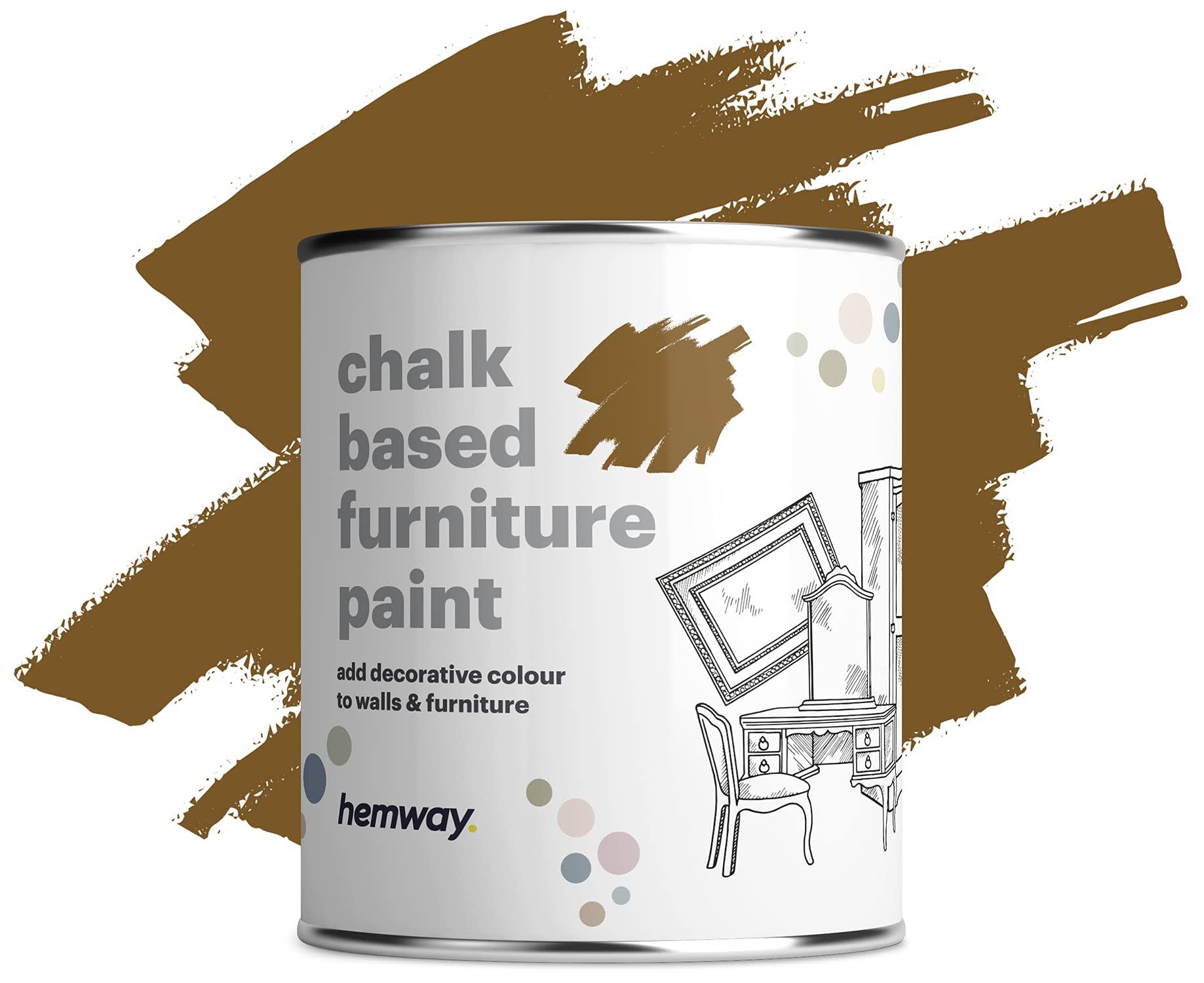 Matte Shabby Chic Chalk Based Furniture Paint 1L Mustard Brown Y77071