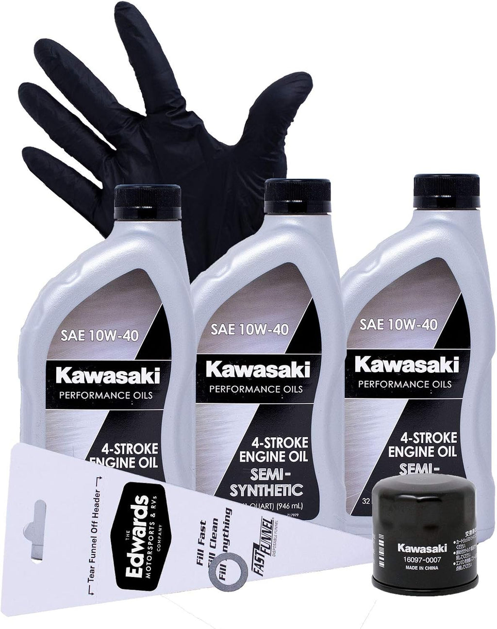 Oil Change Kit for Kawasaki Brute Force 750 ATV, Semi Synthetic, Pack of 2 Q40380