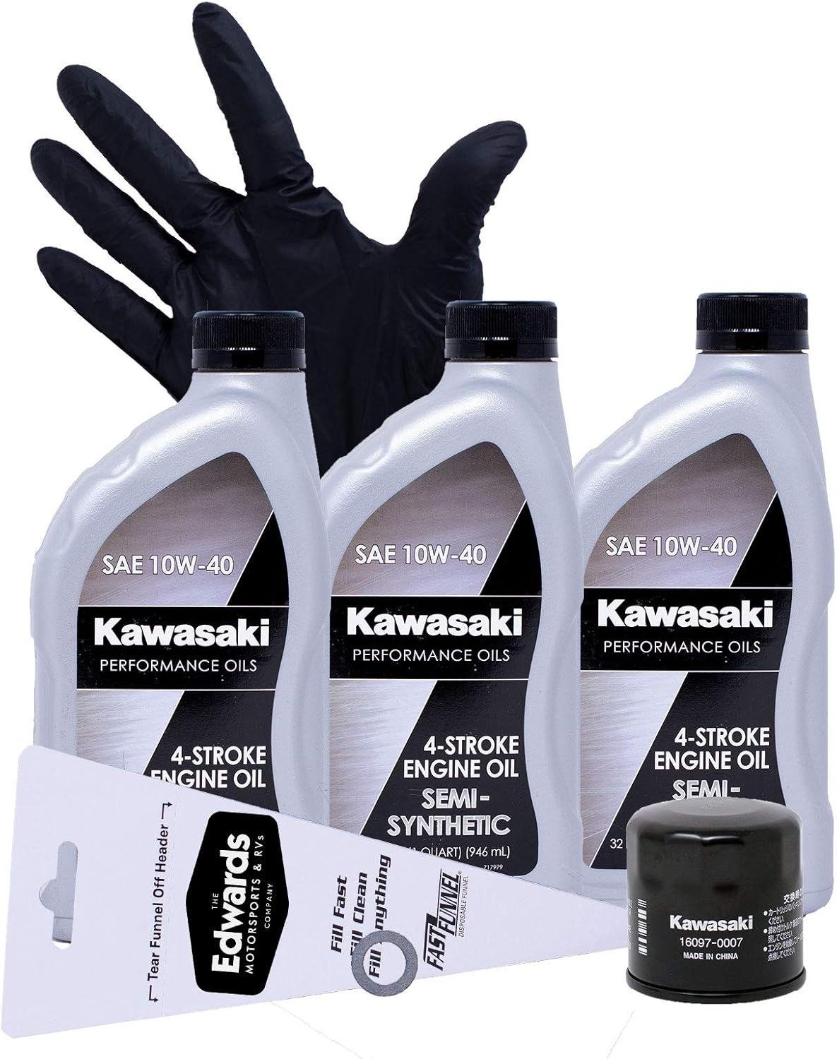 Oil Change Kit for Kawasaki Brute Force 750 ATV, Semi Synthetic, Pack of 2 Q40380