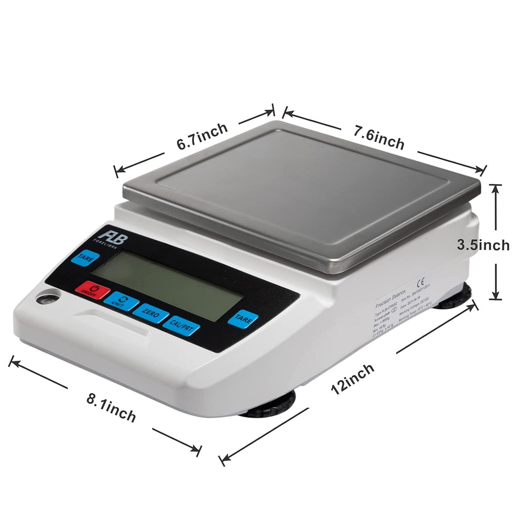 Lab Scale 5kg Precision Electronic Balance, 0.1g Readability E6310