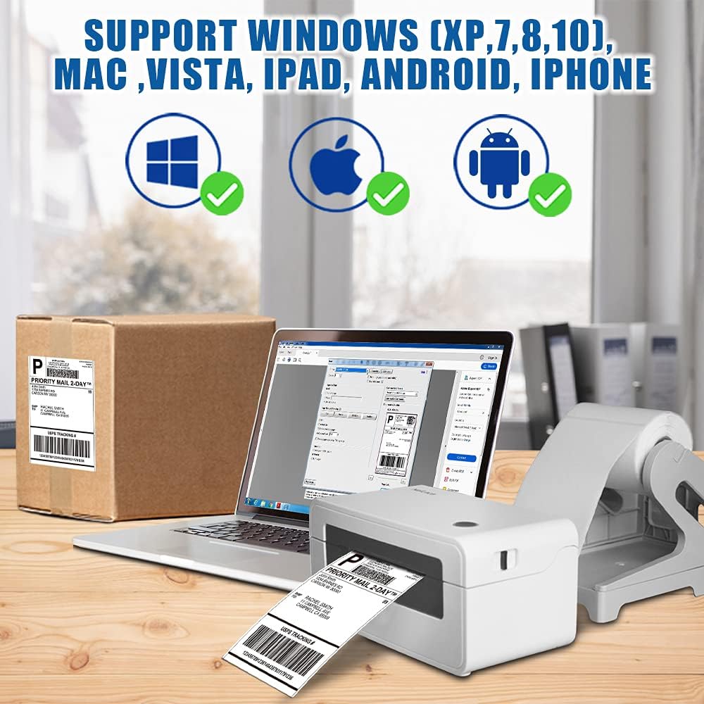 Bluetooth Thermal Label Printer 4x6, Portable Wireless Shipping Label Printer V17779