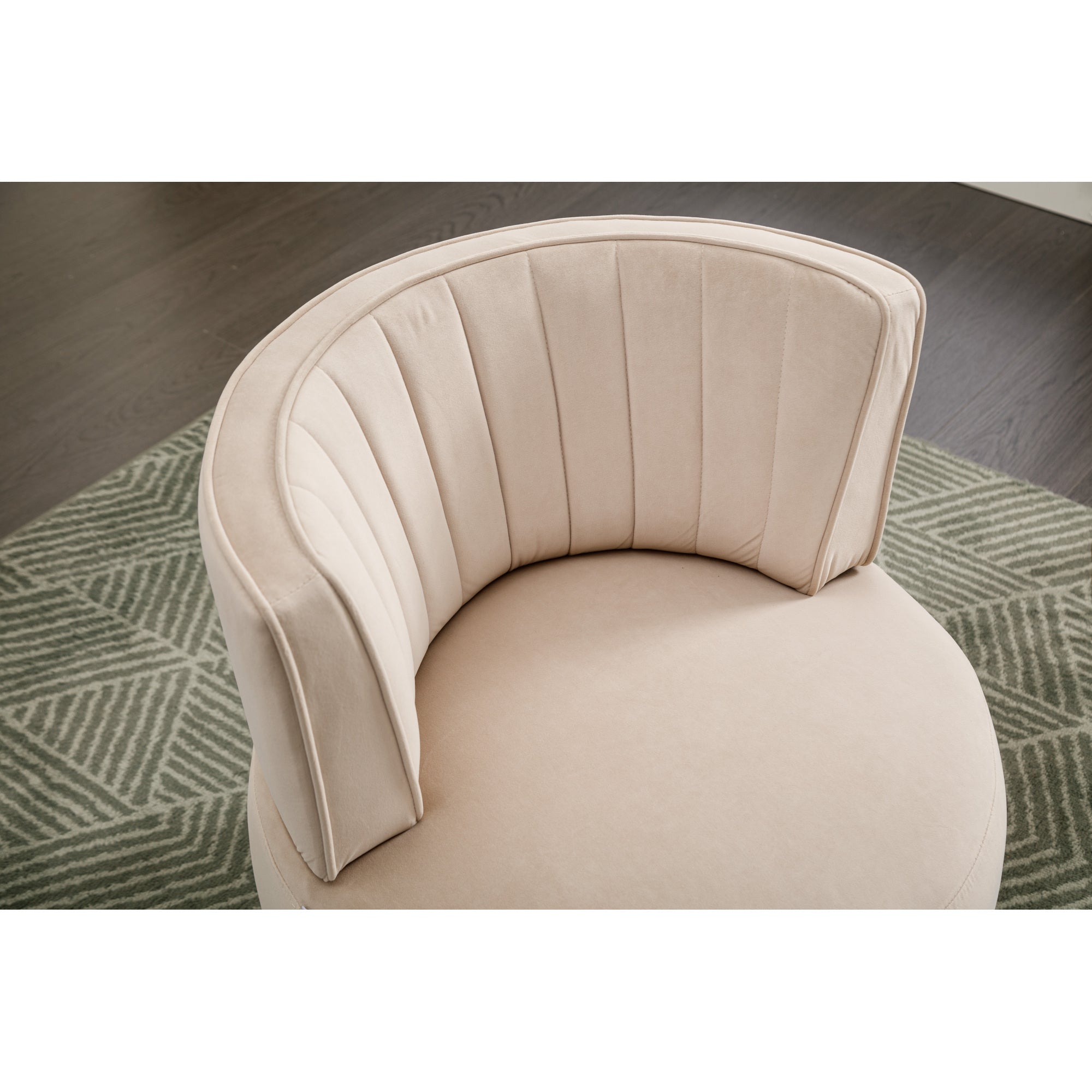 Velvet Swivel Barrel Accent Sofa Chair N6583