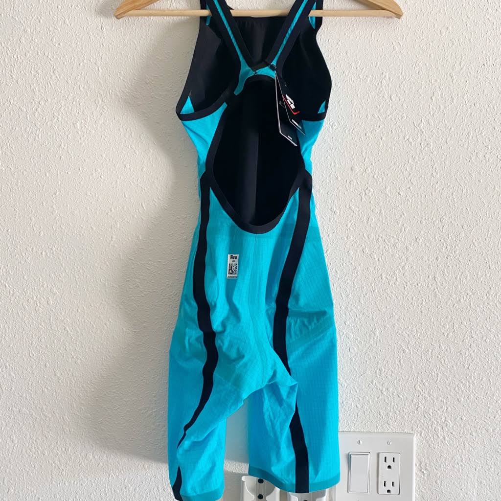 Open Back Turquoise-Black 28 Swimsuit B3729
