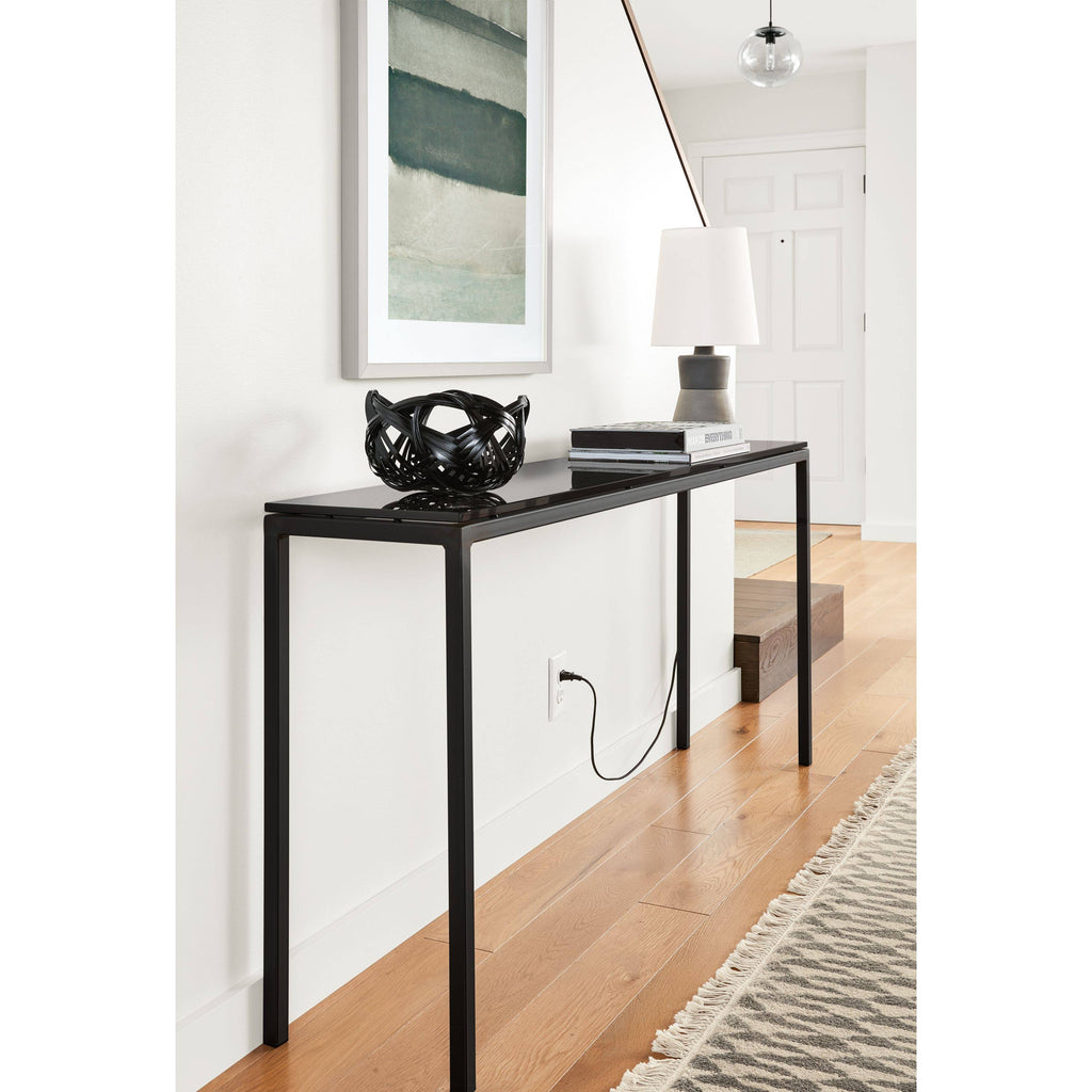 Cherry Top Console Table with White Base C99484