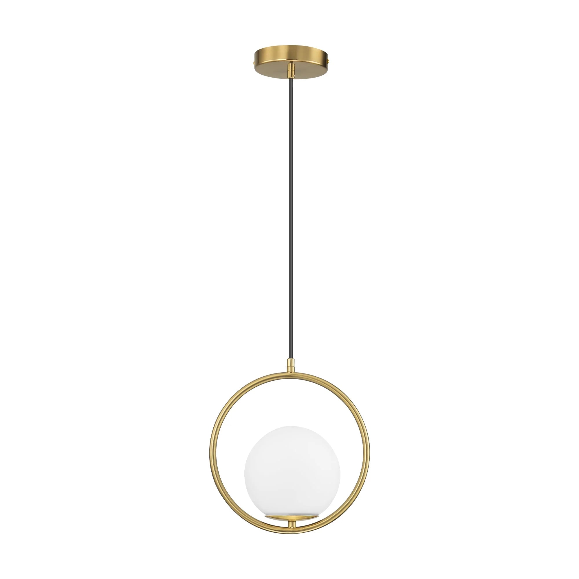 1-Light Globe Glass Geometric Pendant I934410