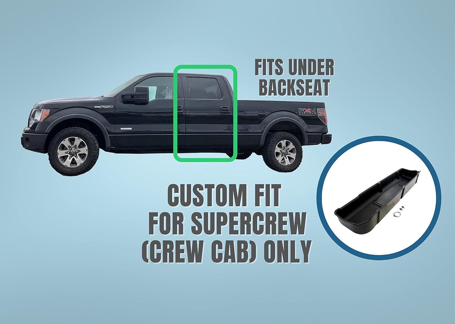 Under Seat Storage Box for Ford F-150 SuperCrew Crew Cab 2009-2014 K8413