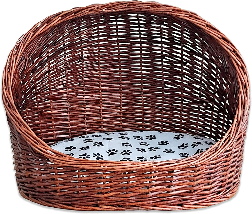 Willow Basket Cat House with Cushion S81698