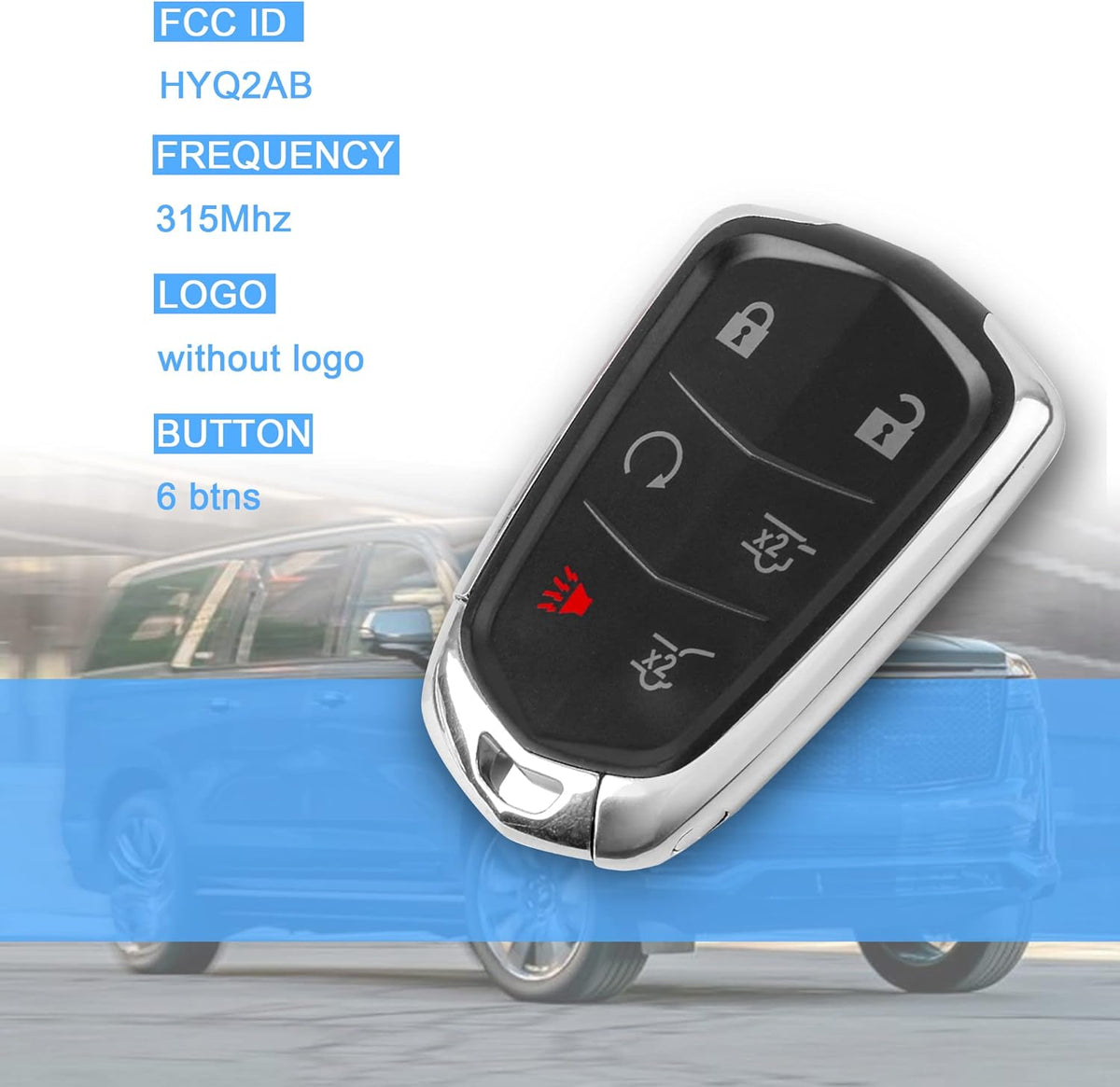6-Btn Key Fob Remote Control Replacement Car Keyless Entry Q3978