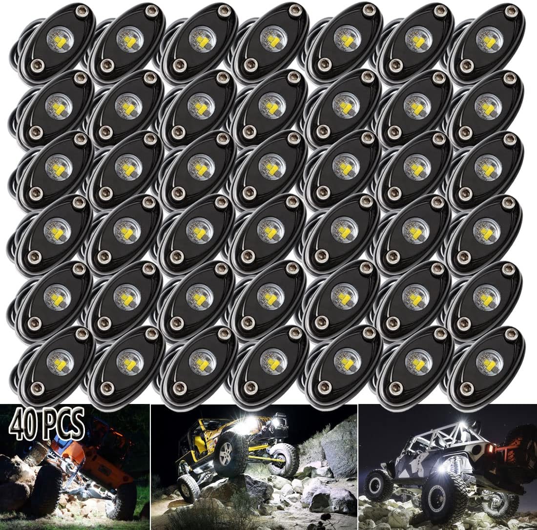 White LED Rock Lights 40PCS B17964