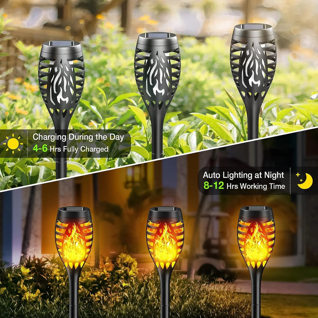 12 Pack Solar Torch Lights Outdoor, LED Flickering Solar Lights, Waterproof Flame Lights I347