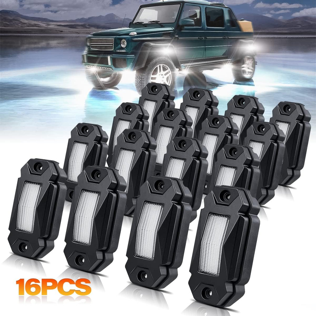 White 20Pods LED Rock Lights for Truck Boat Exterior Z479