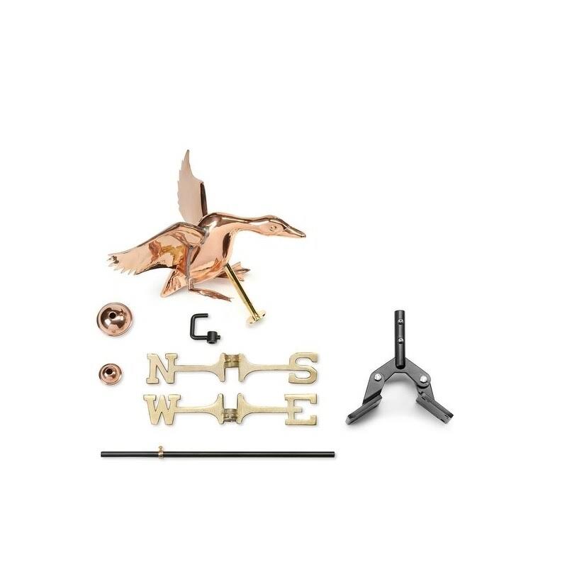 Polished Copper Roof-Mount Landing Duck Weathervane K335118