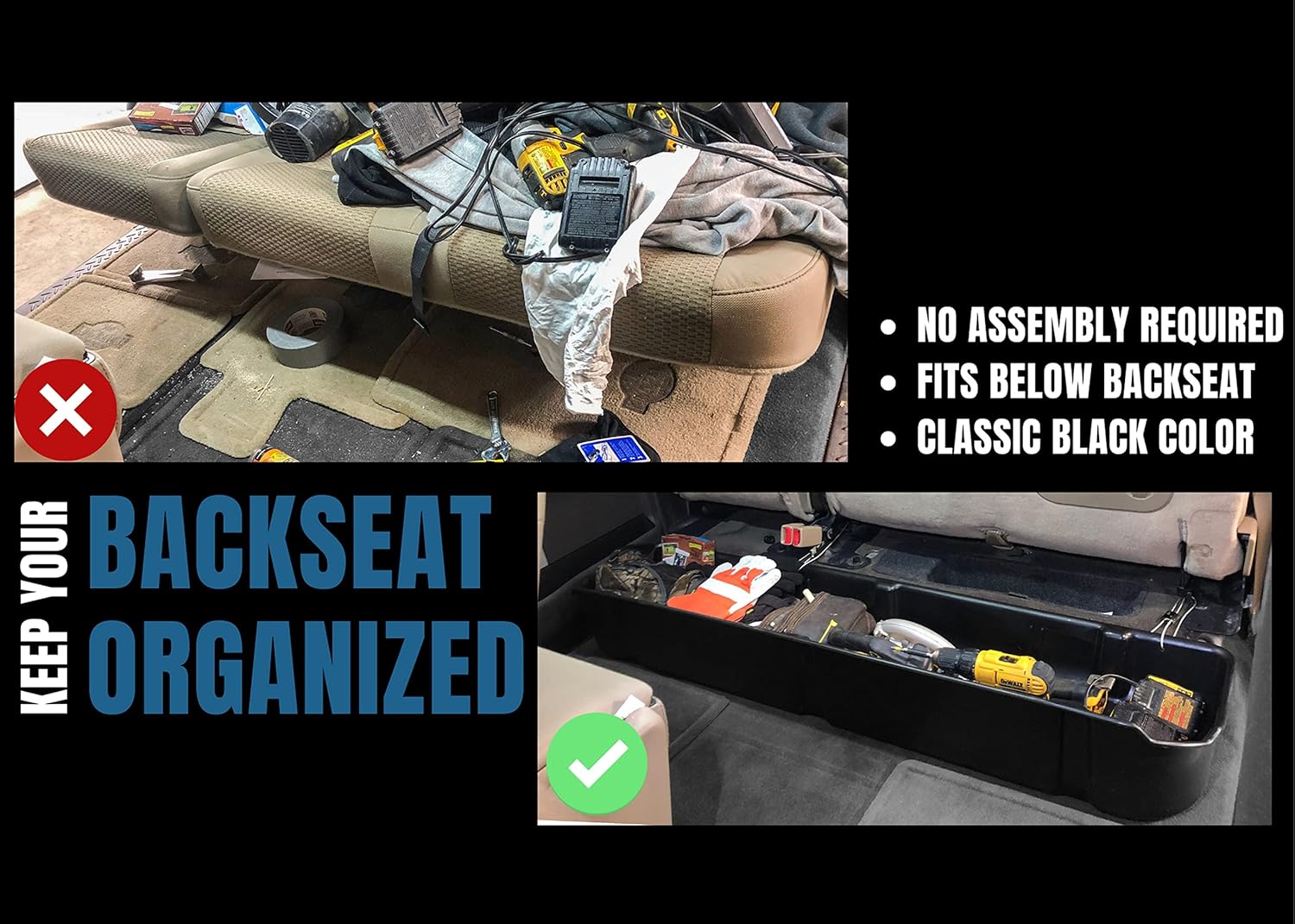 Under Seat Storage Box for Ford F-150 SuperCrew Crew Cab 2009-2014 K8413