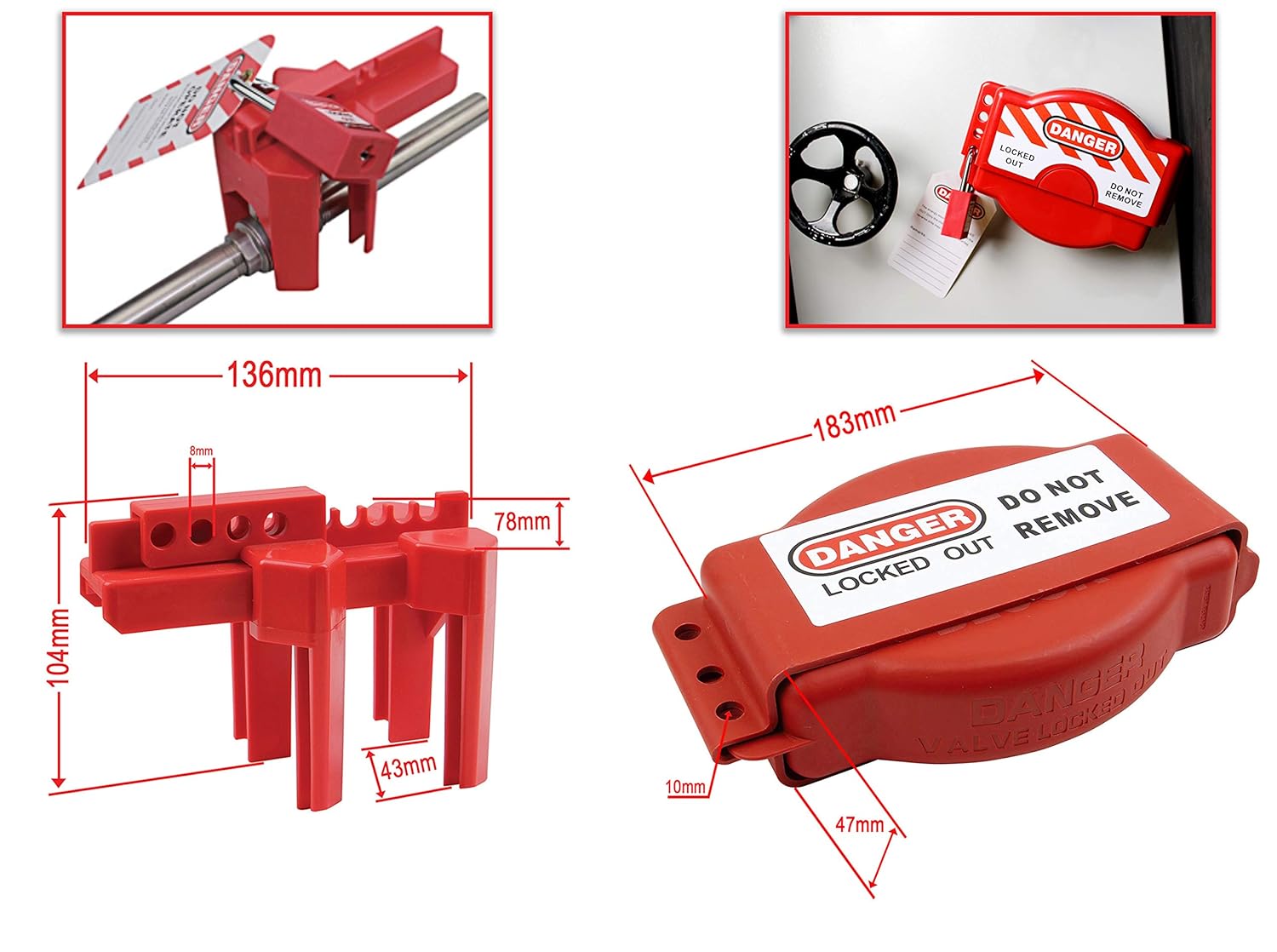 Lockout Tagout Kit with 47 Component Safety Padlocks U18905