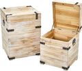 White Wash Storage Boxes/Trunks (Set of 2) H82036