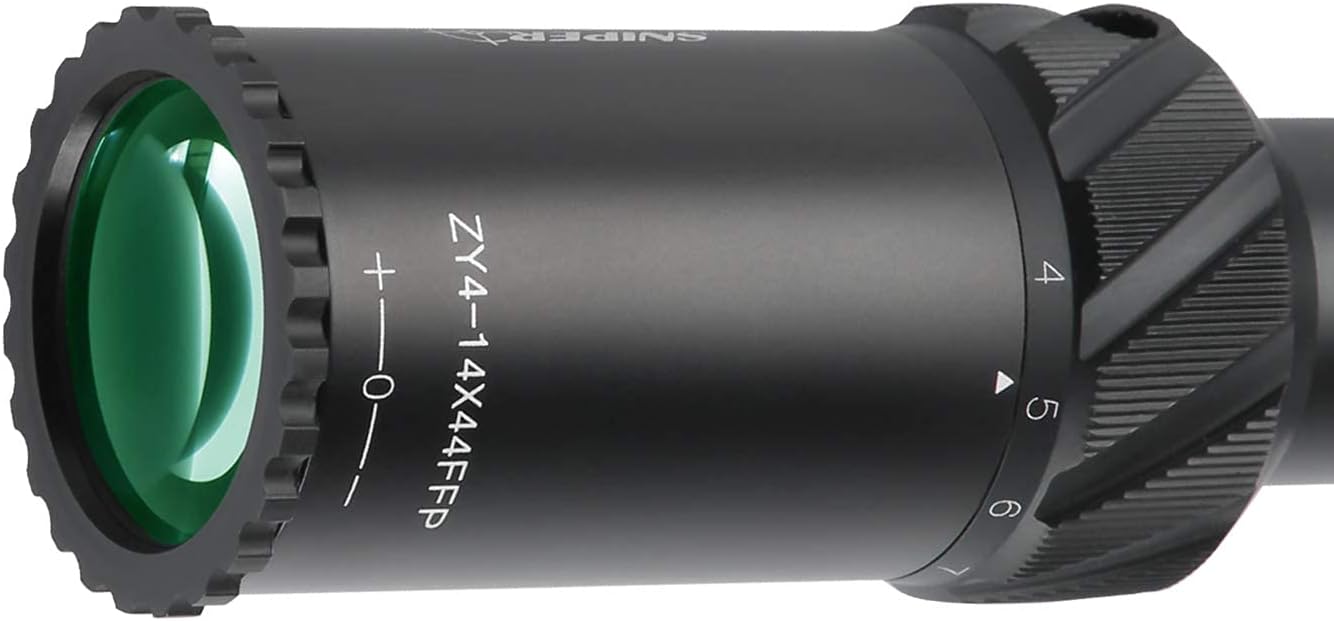 4-14x44 FFP Rifle Scope 30mm Tube with Red/Green Illuminated MOA Reticle S2589