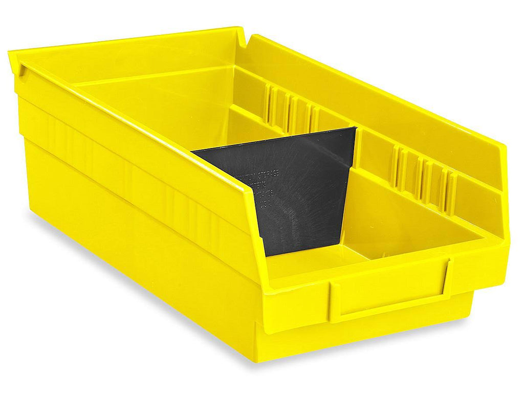 Plastic Shelf Bins, Yellow, Carton of 20 Q2923