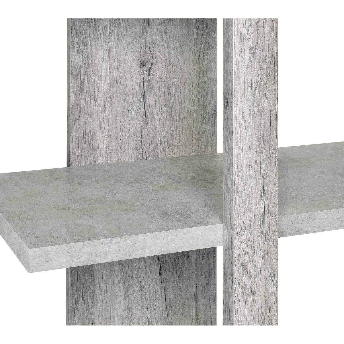 4-Shelf Two-Tone Bookcase Grey Driftwood Cement K336