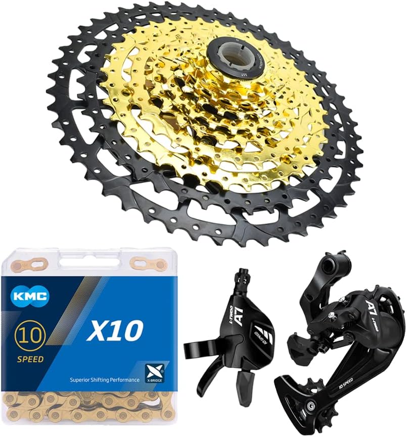 10 Speed MTB Groupset with KMC X10 Chain 11-50t Cassette and Rear Derailleur X617030