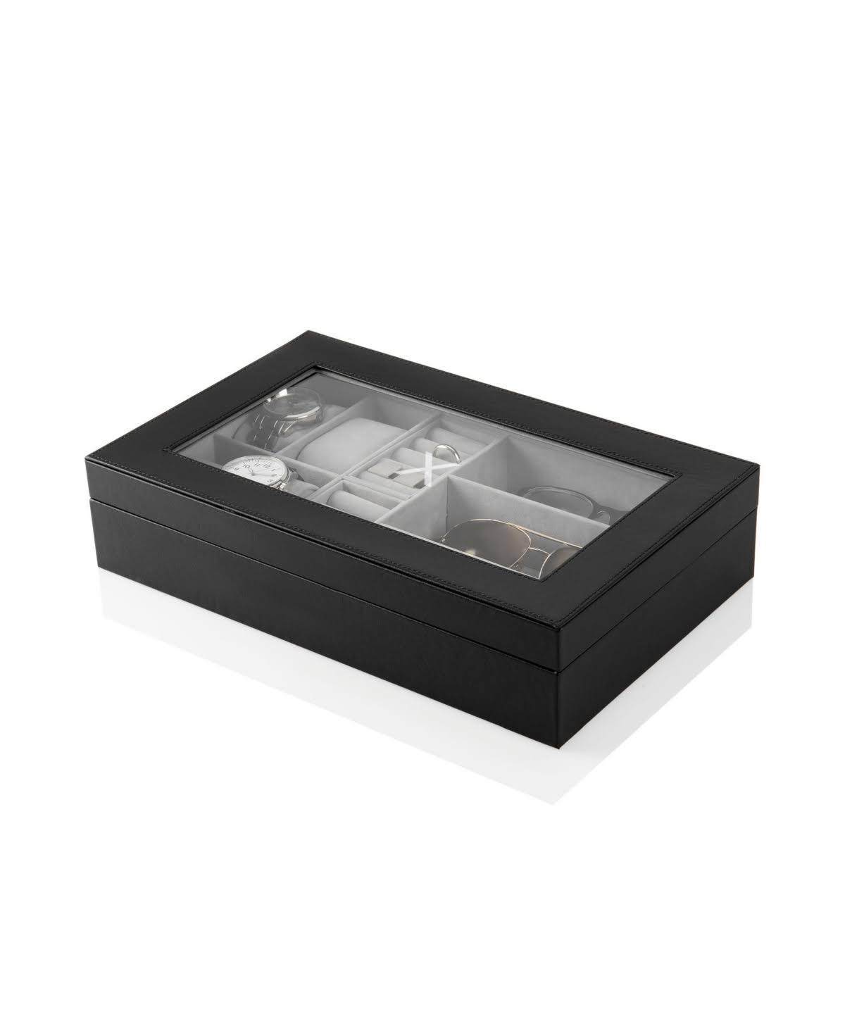 Black Vegan Leather Valet Box C78101