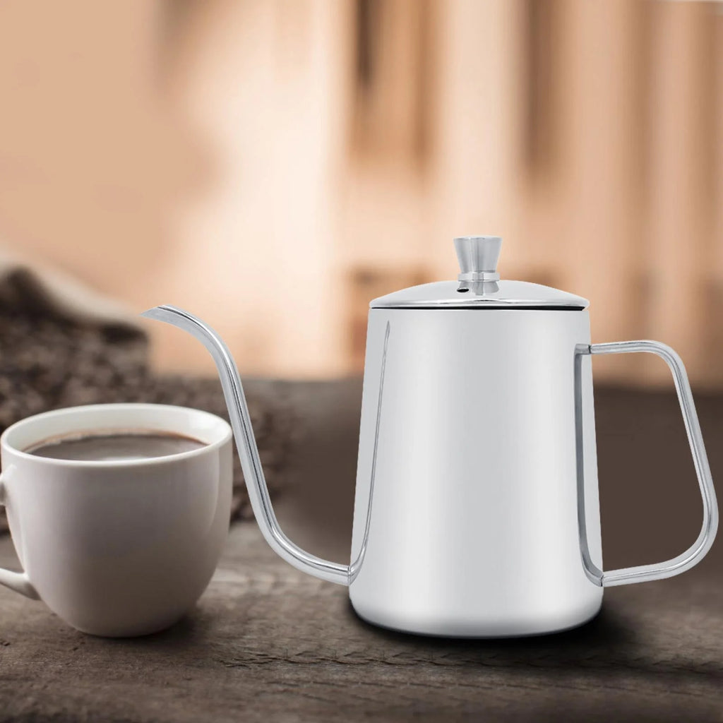 550ml Stainless Steel Gooseneck Coffee Pot Kettle with Lid V78285