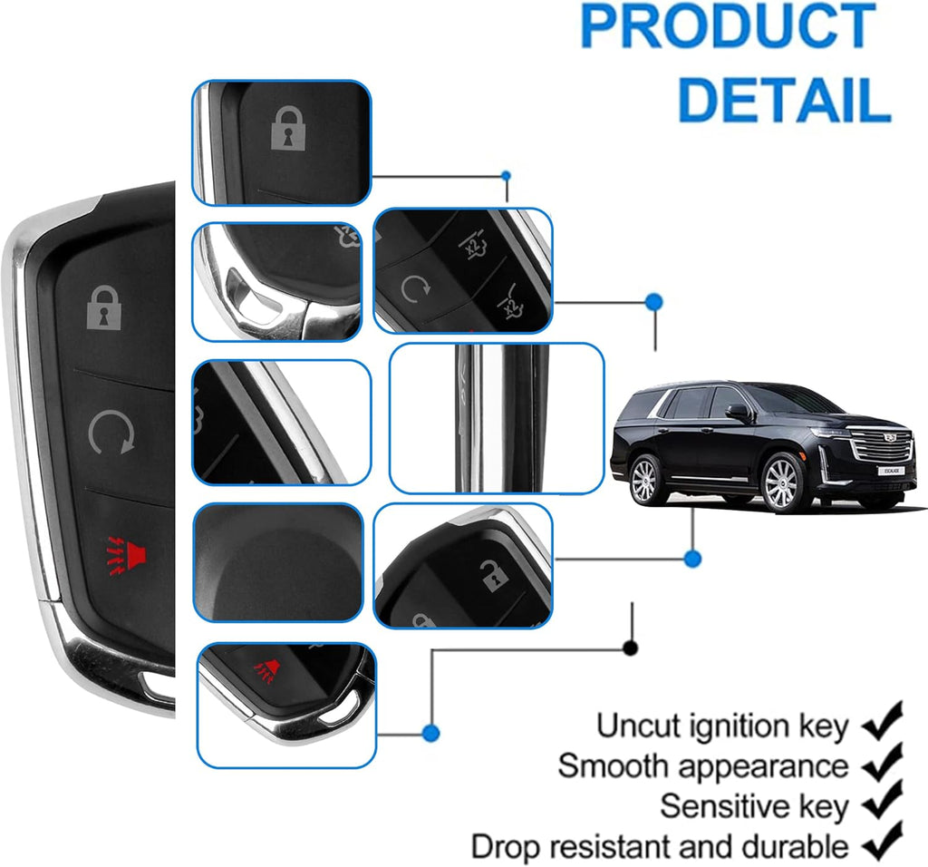 6-Btn Key Fob Remote Control Replacement Car Keyless Entry Q3978