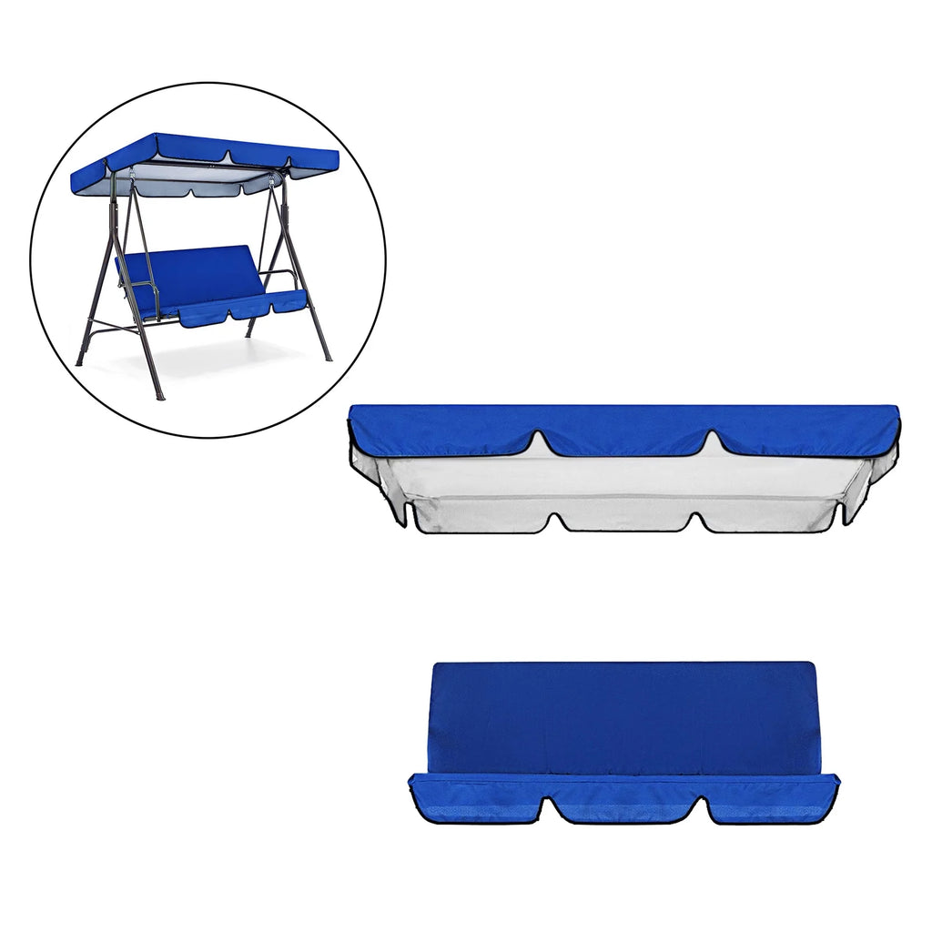 Blue Patio Swing Cushion Set for 3 Seater Swing Chairs C382