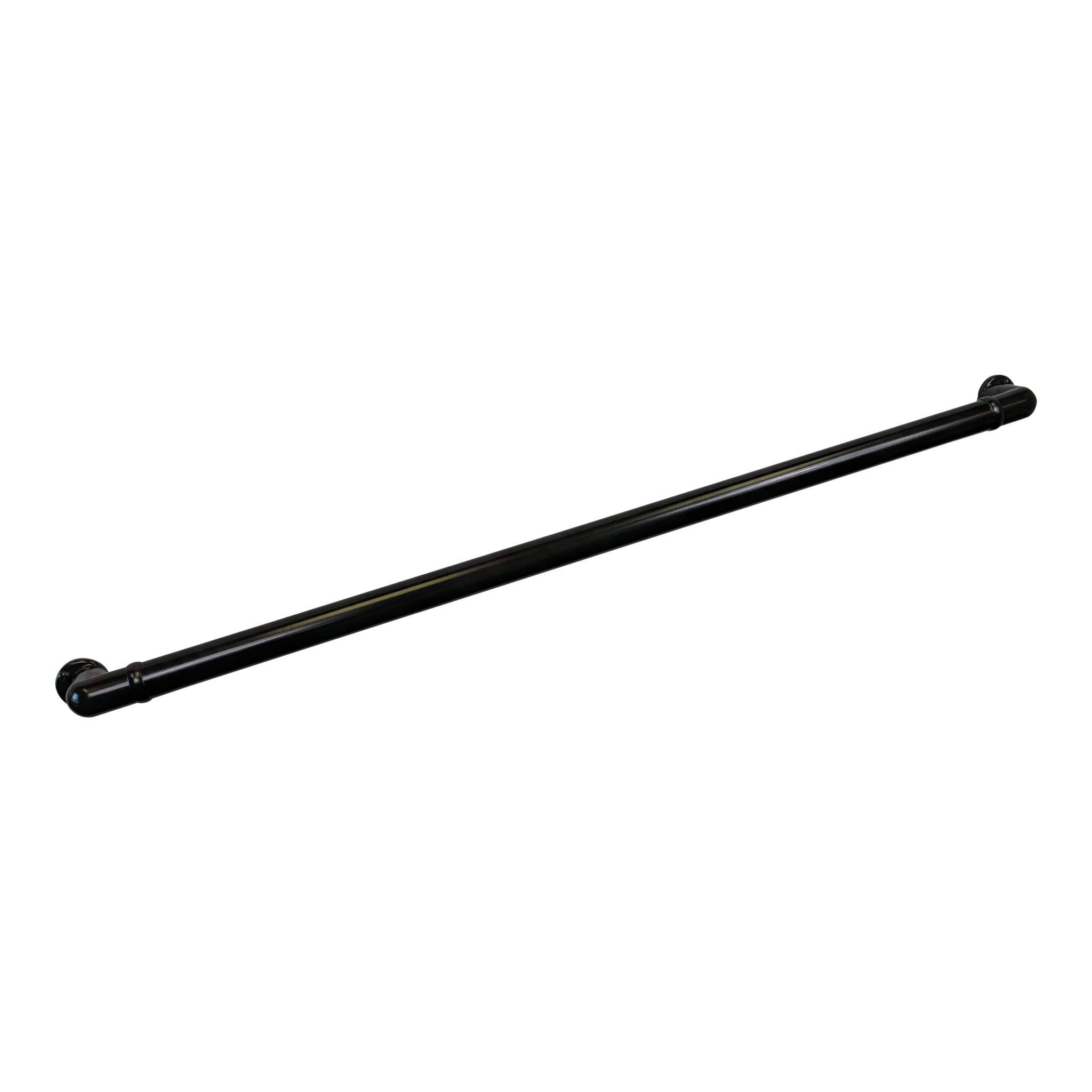 Satin Black Handrail Section with Return, 3' Length Q5268