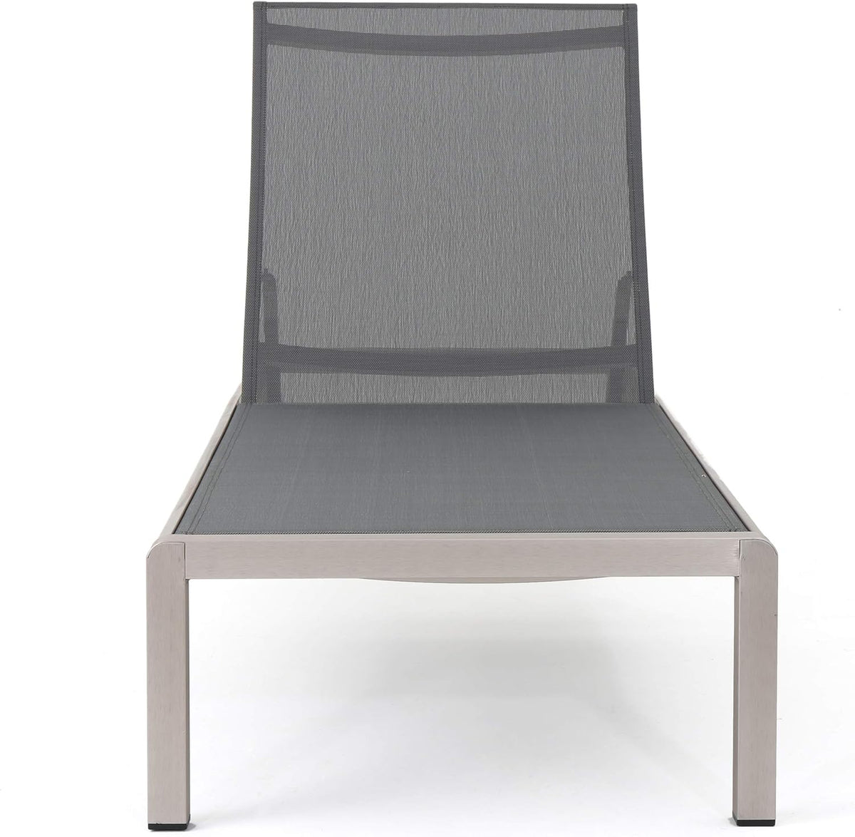 Outdoor Mesh Chaise Lounges, 2-Pcs Set, Dark Grey / Silver T8593