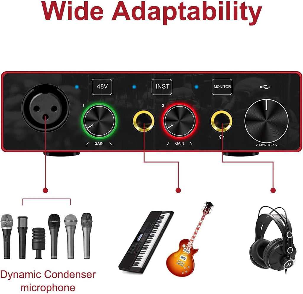 USB Audio Interface with Mic Preamplifier and 48V Phantom Power J7067