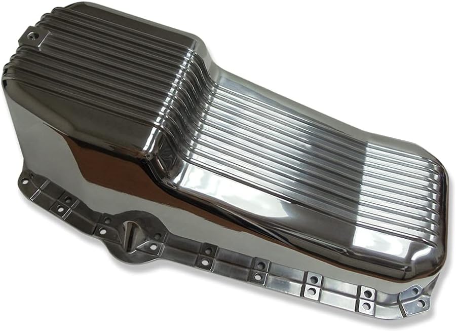 Polished Aluminum Finned Oil Pan Kit with Bolts and Plug G78085