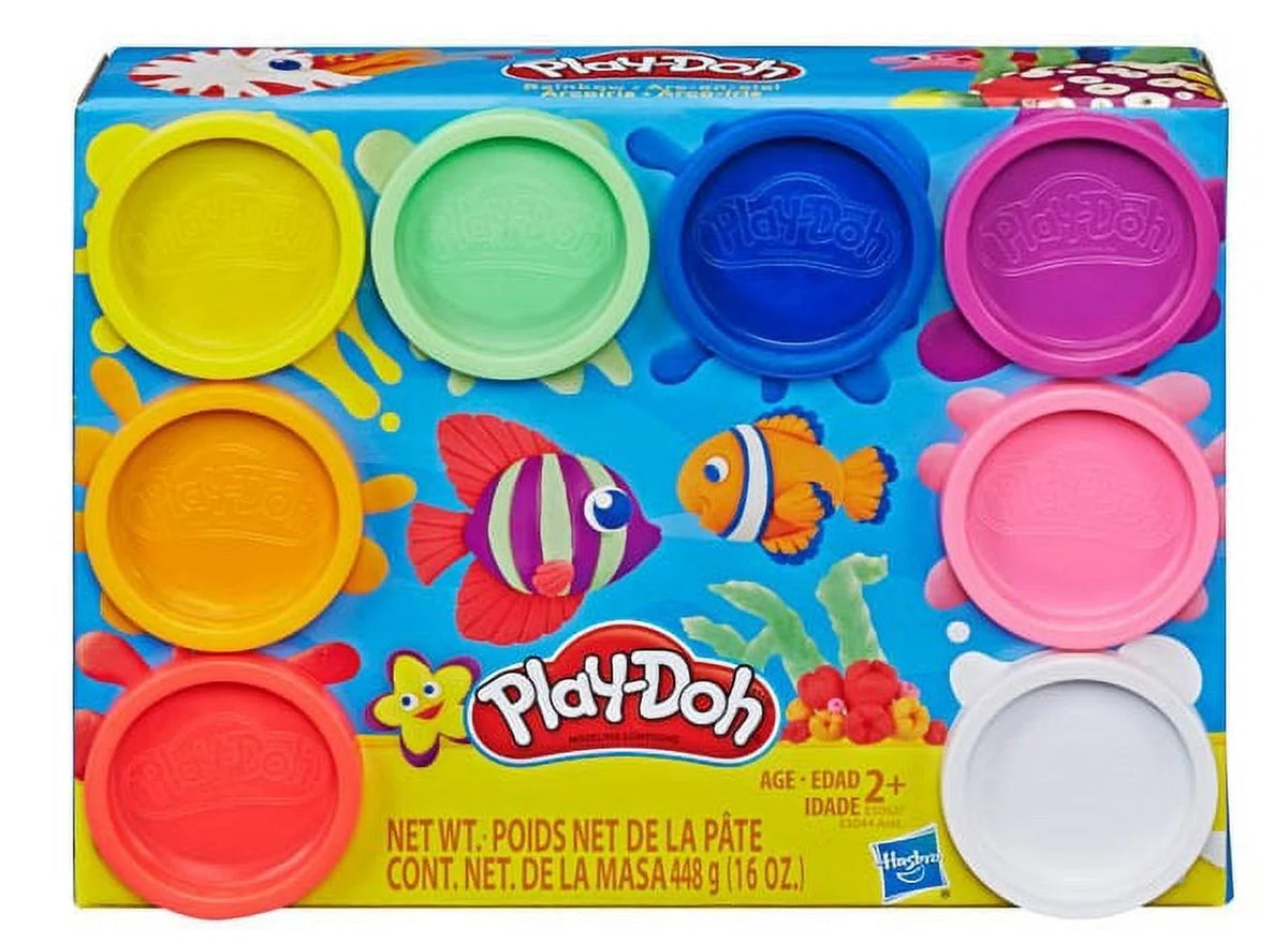 Play Doh 2 in 1 Garbage Truck + 8 Pack Rainbow Compound B7031