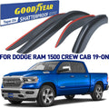 Shatterproof Side Window Deflectors for Trucks Dodge RAM 1500 2019-2022 Crew Cab, Tape-on Rain Guards, 4pcs T184
