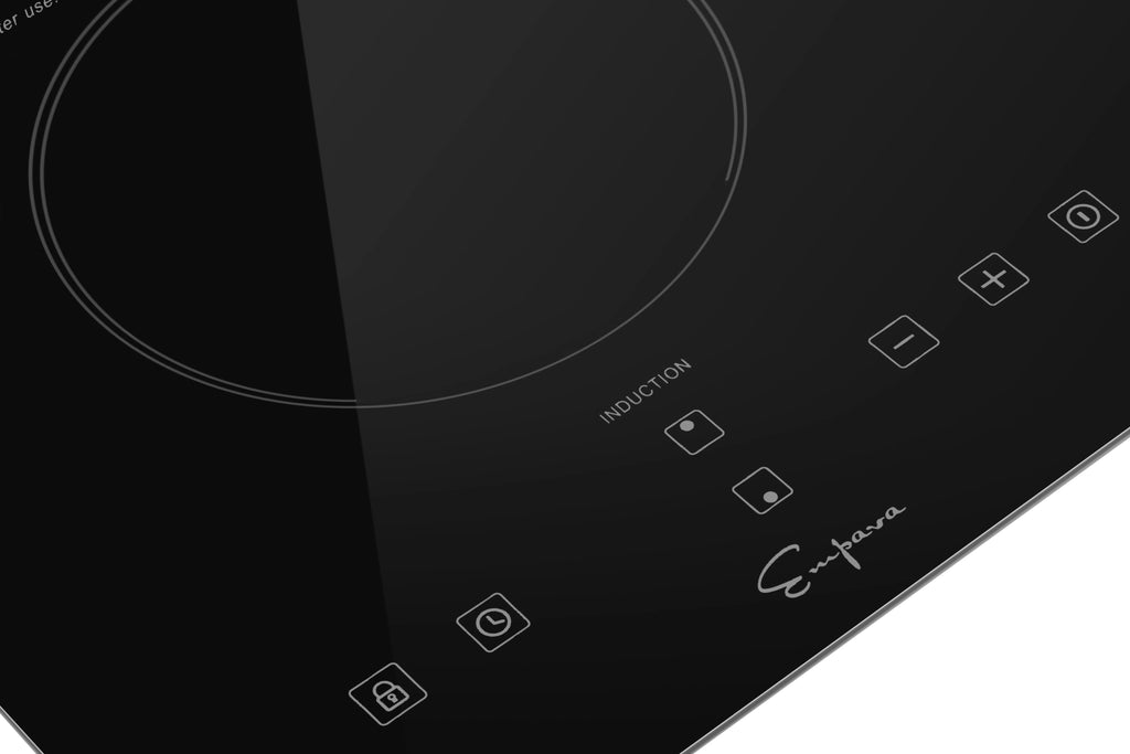 2 Burners Induction Cooktop Black Vitro Ceramic Glass D2666