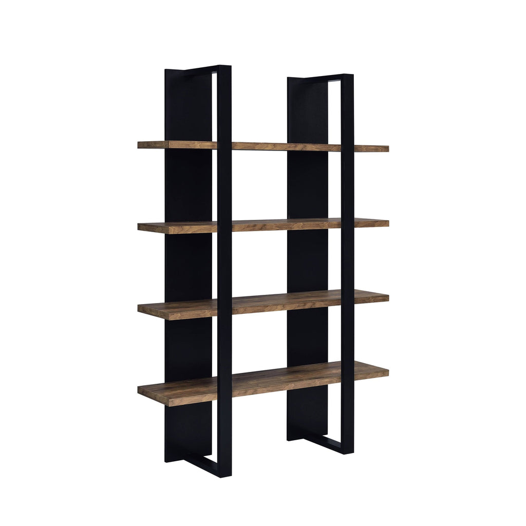 4-Shelf Two-Tone Bookcase Grey Driftwood Cement K336