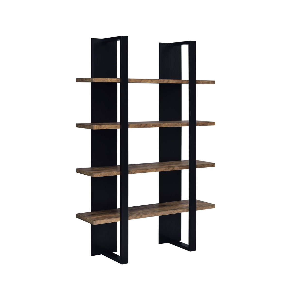 4-Shelf Two-Tone Bookcase Grey Driftwood Cement K336