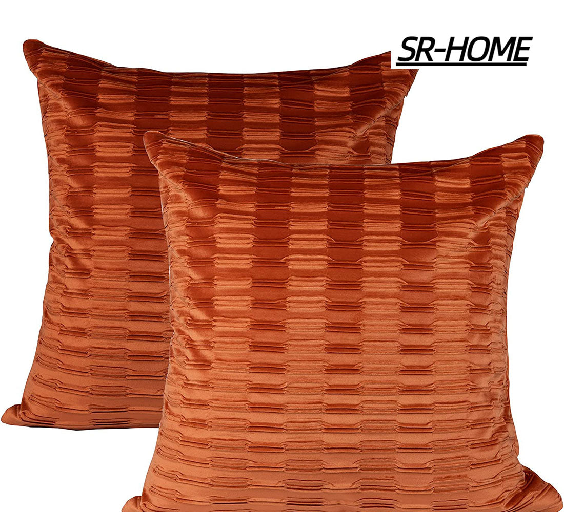 2 Pack Corduroy Striped Square Throw Pillow Covers G250