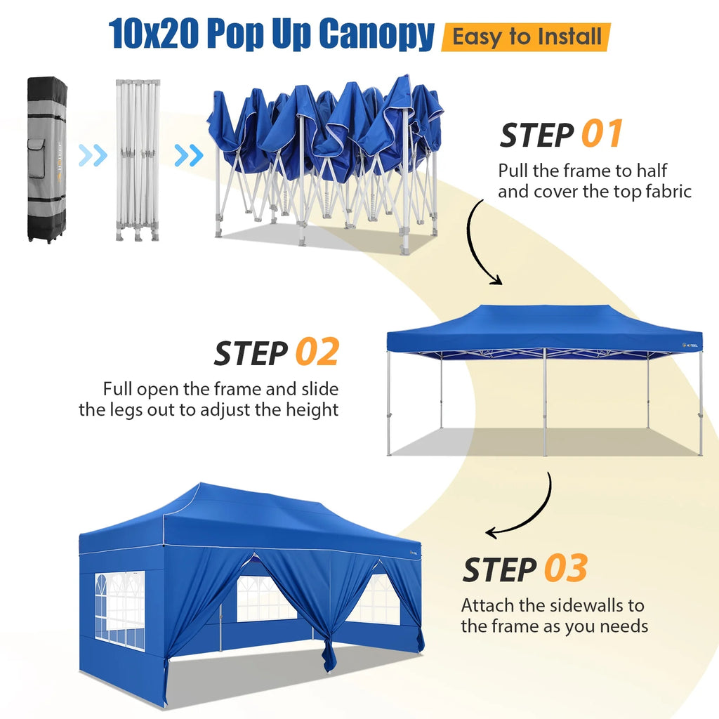 10x20 Pop Up Canopy Tent with Roller Bag N683956