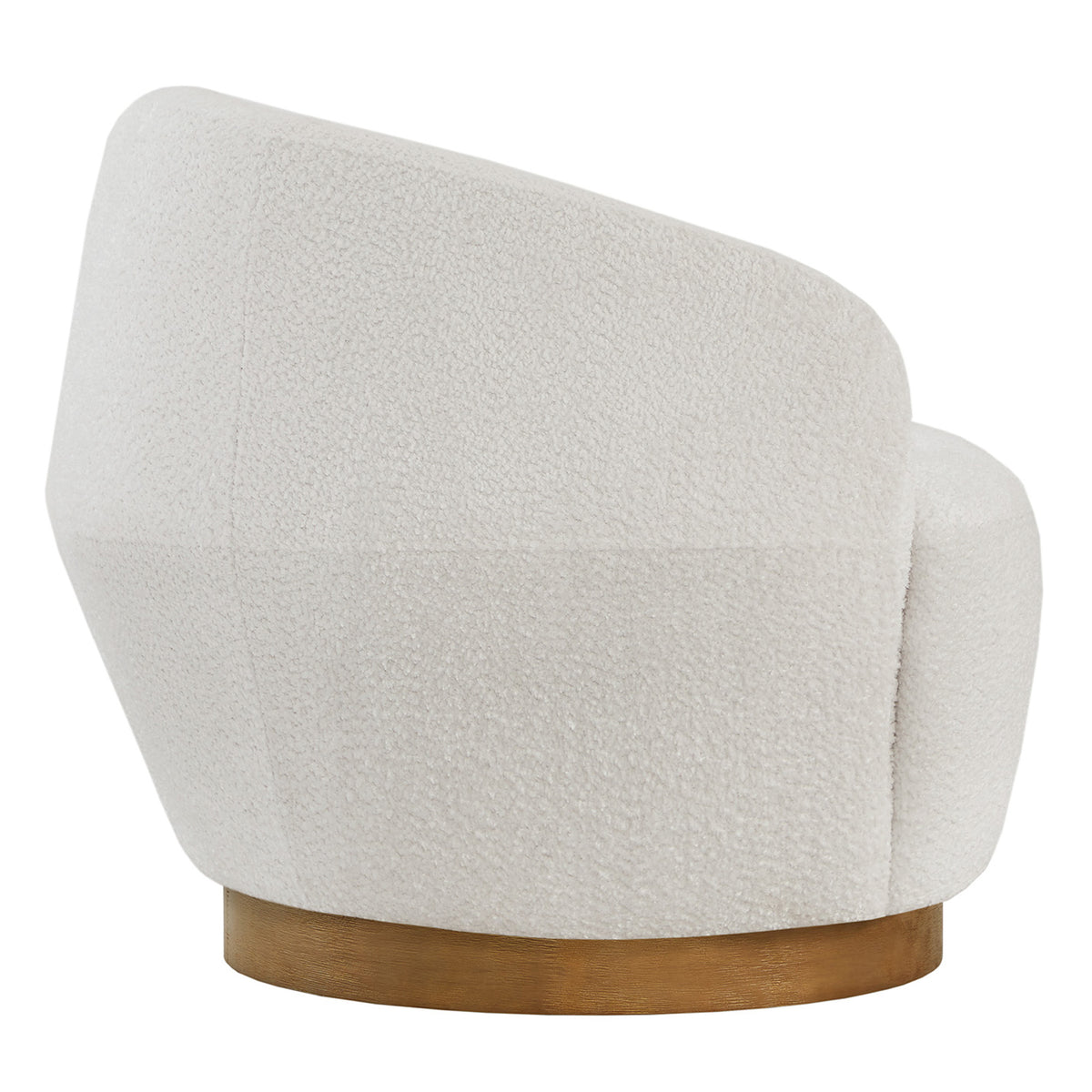 White Fabric Swivel Barrel Accent Chair T948