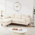 Beige Linen L Shaped Sectional Sofa with Reversible Chaise Y438