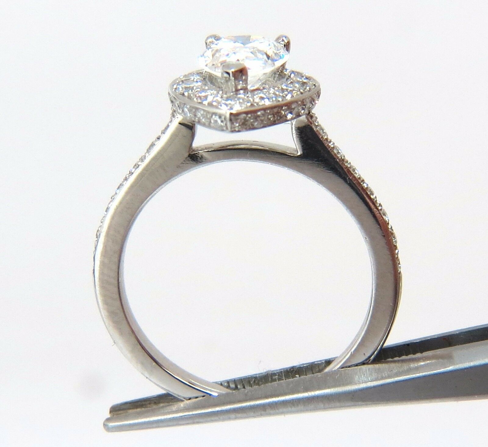 1.15ct Pear Shape Diamond Ring with 1.00ct Round Accents Platinum R3965