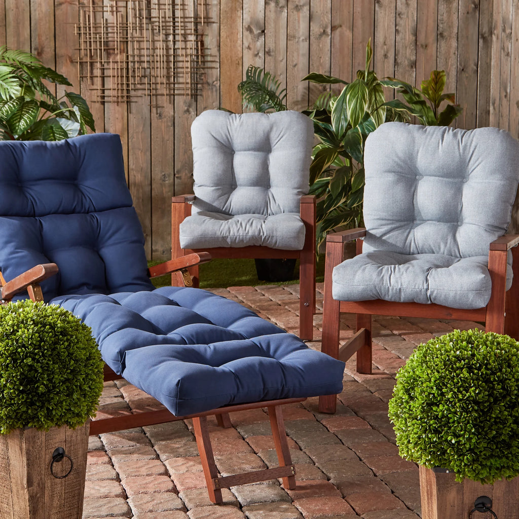 Heather Gray Outdoor Tufted Chair Cushion Set of 2 H749