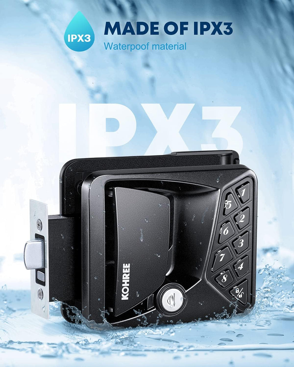 Waterproof Keyless Entry Door Lock with Keypad Deadbolt K63016