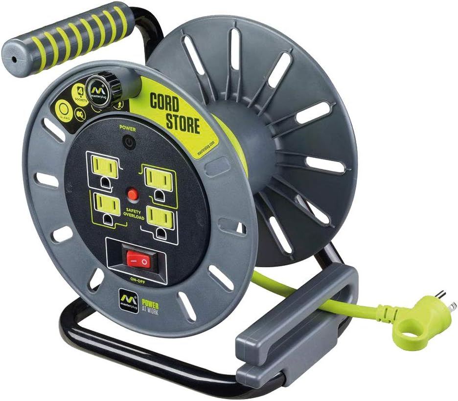 75 Feet 12AWG Power Outlet Cord Reel with USB Charging Ports Y5223